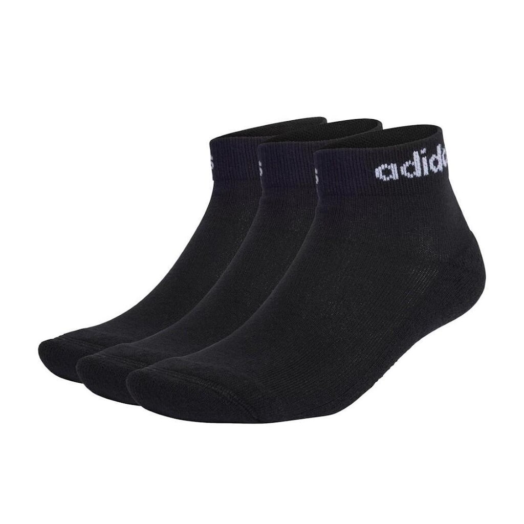 Meia Adidas Cano Baixo Linear Ankle Cushioned 3 Pares