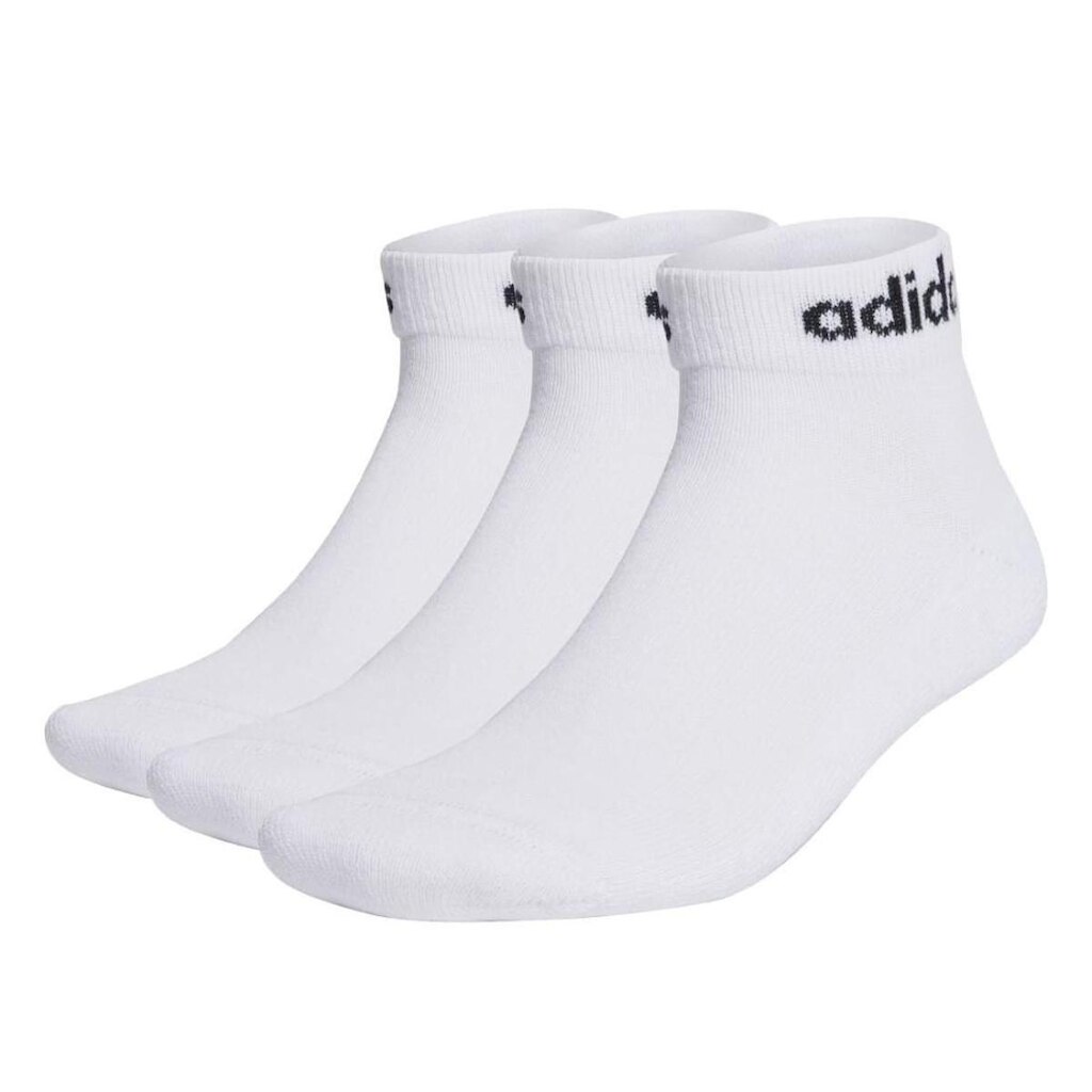 Meia Adidas Cano Baixo Linear Ankle Cushioned 3 Pares