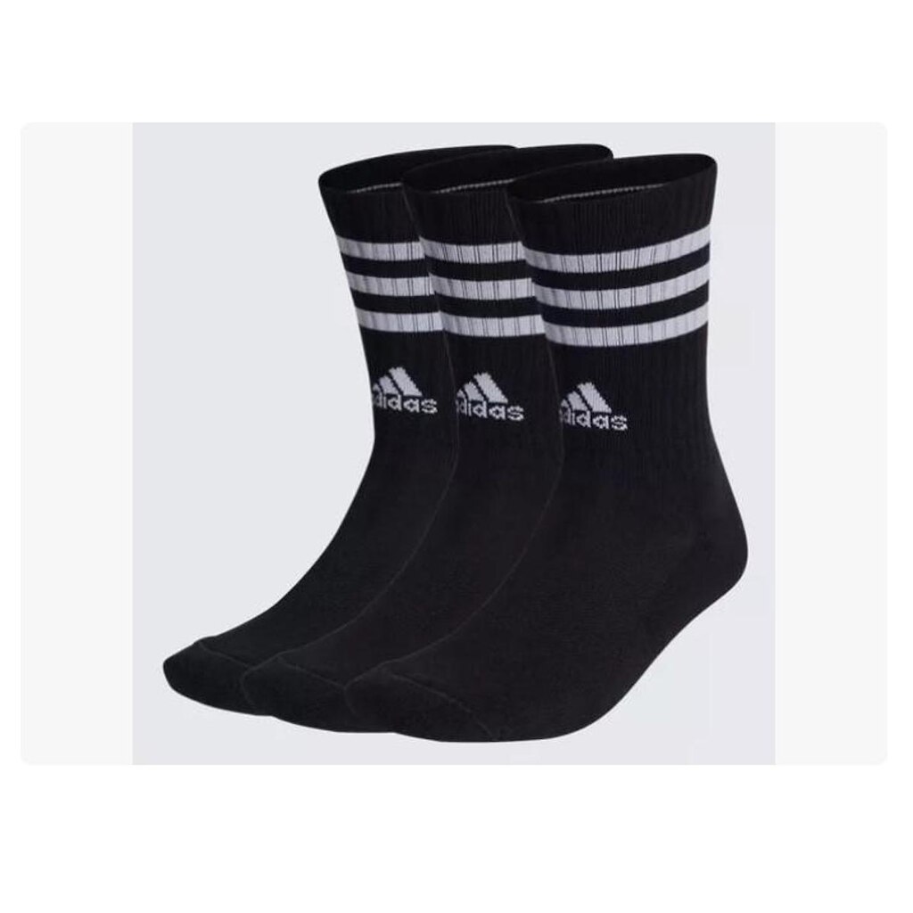 Meia Adidas Cano Longo 3 listras Pack 3 IC1321
