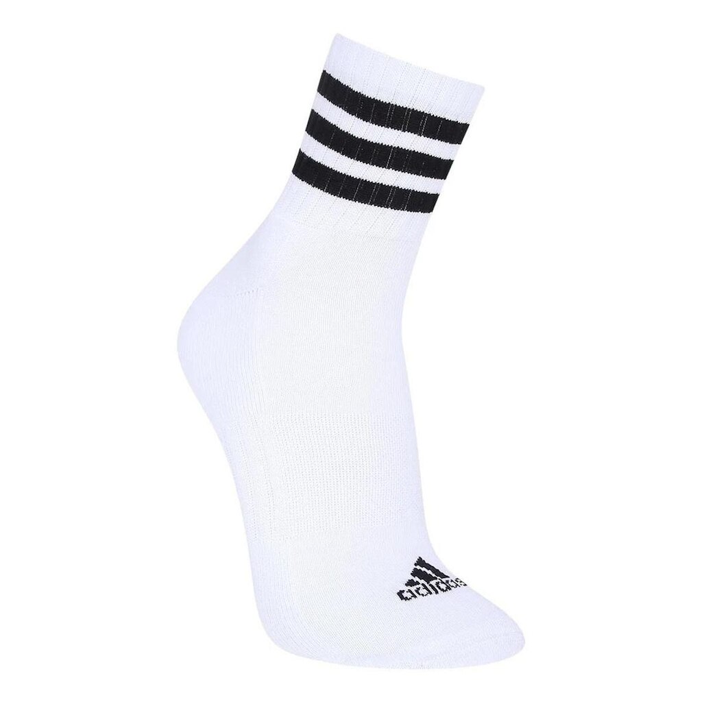 Meia adidas Cano Medio 3 pares Listras KD6388