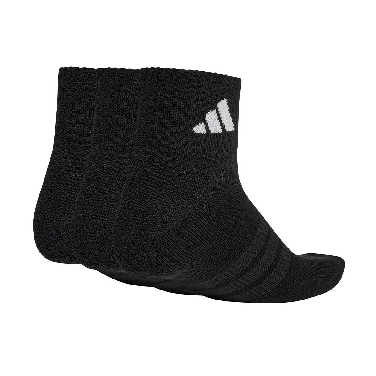 Meia Adidas Cano Médio Cushioned Ankle 3 Pares - Preto | Netshoes