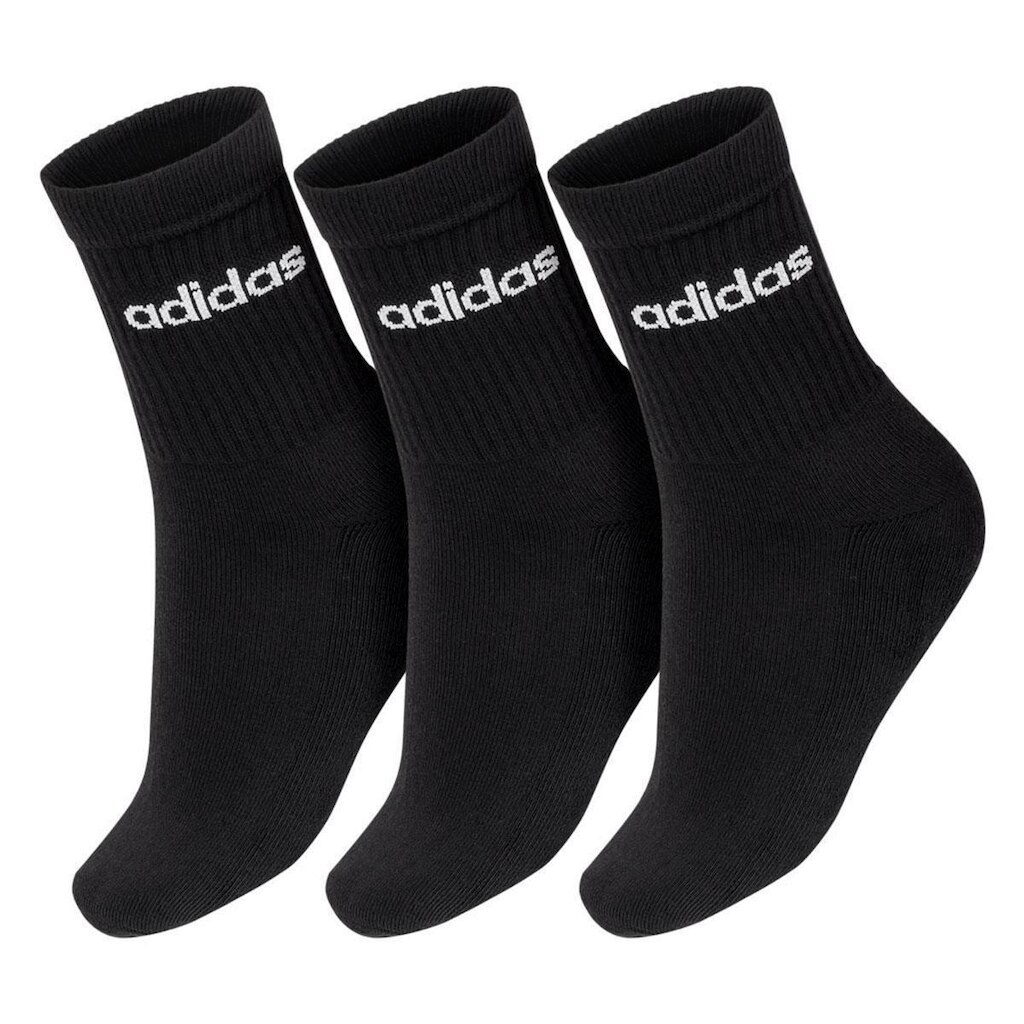 Meia Adidas Linear Cushioned Cano Médio Pack Com 3 Pares 38 ao 40 Preto