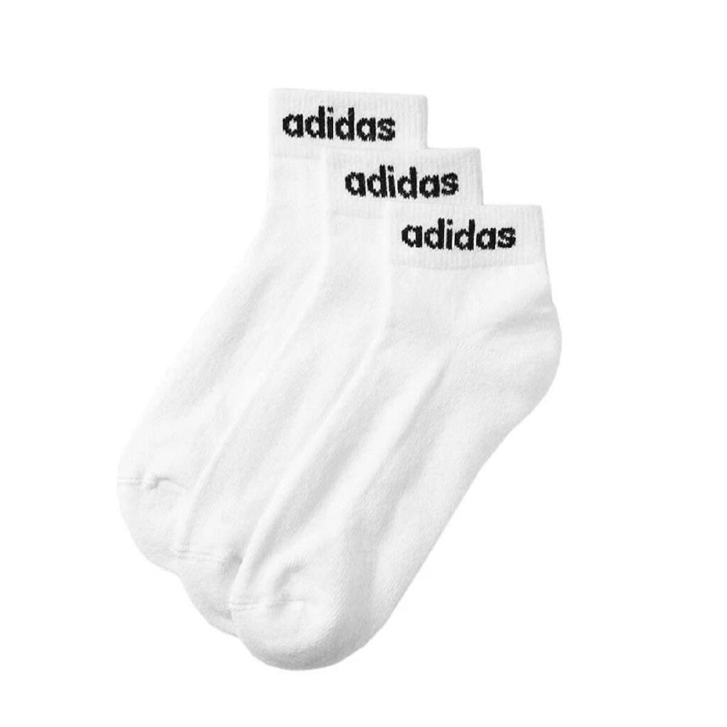 Meia Adidas Logo Linear Kit 3 Pares Ankle - Branco - Tam G
