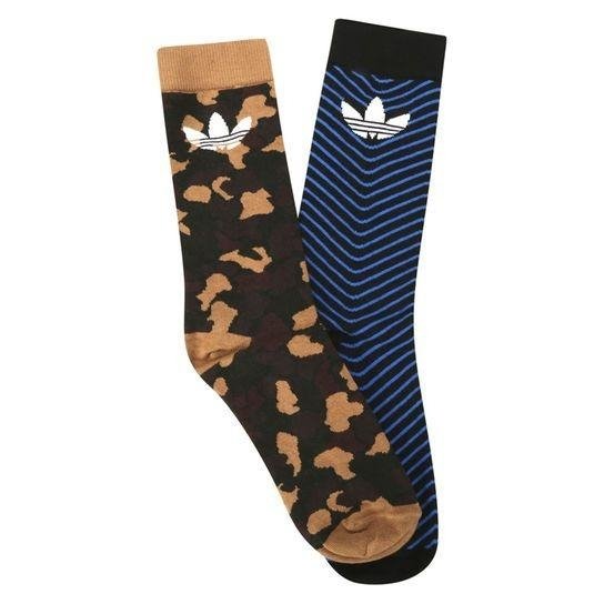 Meia Adidas Thin Crew Graphic 2 Pares Marrom Azul Netshoes Meia Adidas Thin Crew Graphic 2 Pares Marrom Azul Netshoes