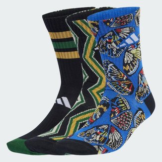Meia Adidas X Farm Rio Cano Alto (3 Pares) Feminina