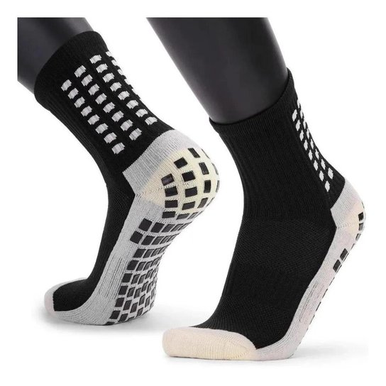 Meia Antiderrapante Futebol Cano Médio Similar Pro Socks - Preto Menor preço em Meia Antiderrapante Futebol Cano Médio Similar Pro Socks - Preto