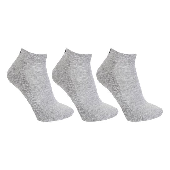 Meia Asics Cano Baixo Basic Stretch Pacote c/ 3 Pares - Cinza Menor preço em Meia Asics Cano Baixo Basic Stretch Pacote c/ 3 Pares - Cinza