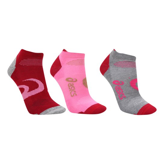 Meia Asics Cano Baixo Intensity Single Tab c/ 3 Pares - Vermelho Menor preço em Meia Asics Cano Baixo Intensity Single Tab c/ 3 Pares - Vermelho