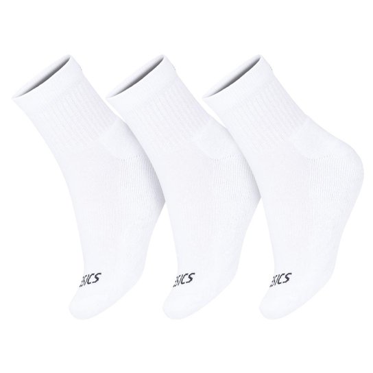 Meia Asics Cano Médio Basic Stretch Pacote c/ 3 Pares - Branco é ruim? Meia Asics Cano Médio Basic Stretch Pacote c/ 3 Pares - Branco é boa?