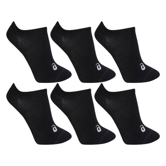 Meia Asics Sem Cano Performance c/ 3 Pares - Preto