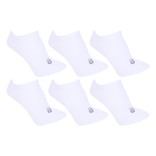 Meia Asics Sem Cano Performance c/ 3 Pares - Branco