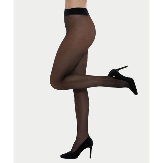 Meia Calça Clássica Fio 20 - Feminina - Preto Menor preço em Meia Calça Clássica Fio 20 - Feminina - Preto