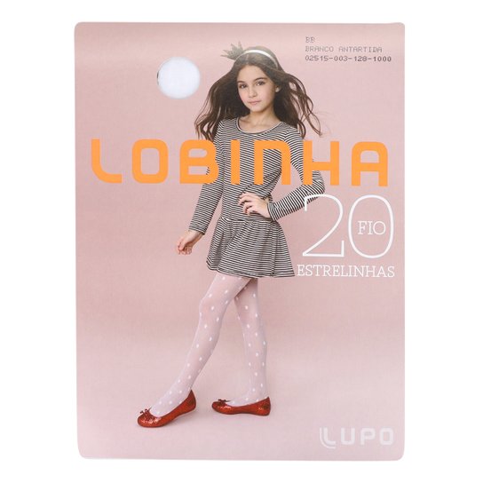 Meia-Calça Infantil Lobinha Lupo Estrelinhas Menina - Branco Menor preço em Meia-Calça Infantil Lobinha Lupo Estrelinhas Menina - Branco