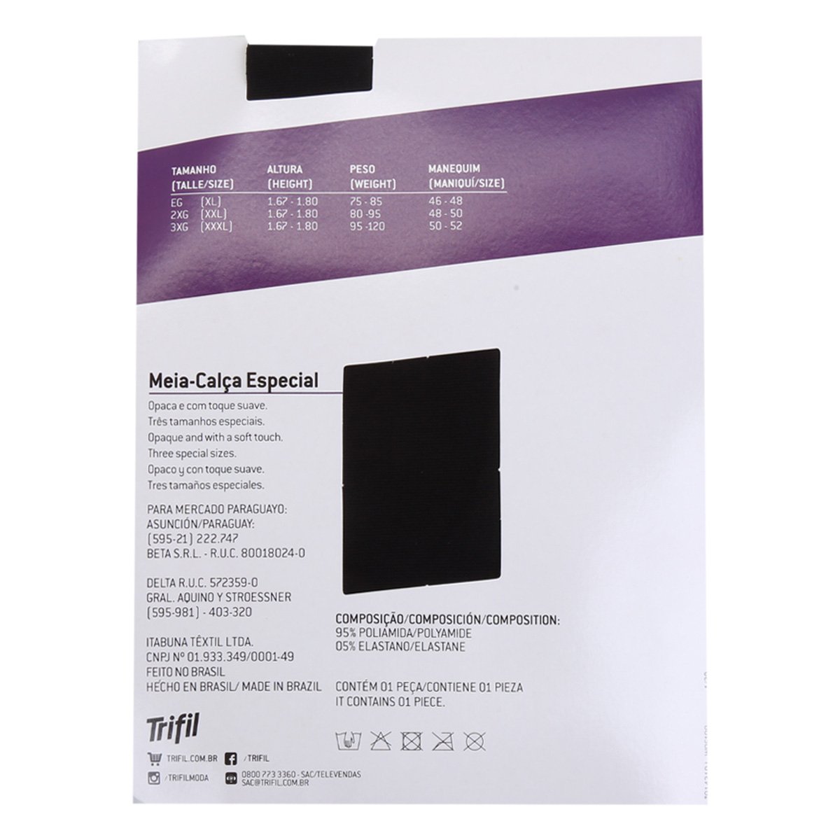 Meia Calça Trifil Plus Size Opaca Fio 80 Feminina - 1