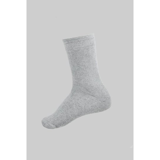 Meia Cano Longo Casual Masculina Algodão Lisa - Mescla Menor preço em Meia Cano Longo Casual Masculina Algodão Lisa - Mescla