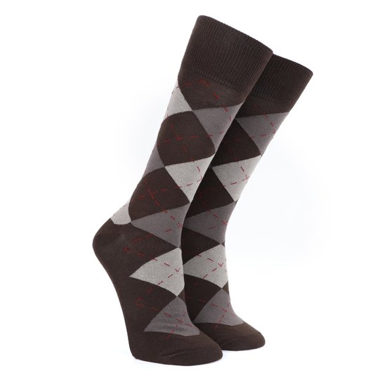 Meia Cano Longo Lupo Sportwear Masculina - Café Menor preço em Meia Cano Longo Lupo Sportwear Masculina - Café