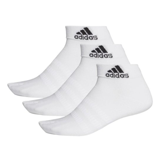 Meia Cano Médio Adidas Ankle Pares Branco+Preto Netshoes