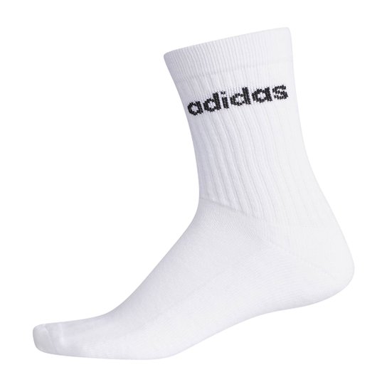 Meia Cano Mèdio Adidas Logo Linear - Branco+Preto Menor preço em Meia Cano Mèdio Adidas Logo Linear - Branco+Preto