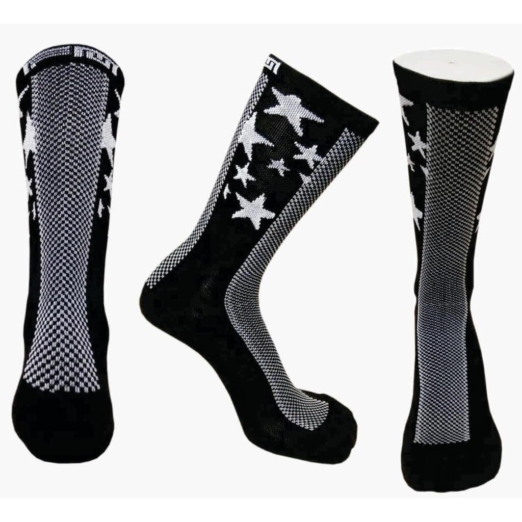 Meia Cano Médio Compressão Star Stripe Black