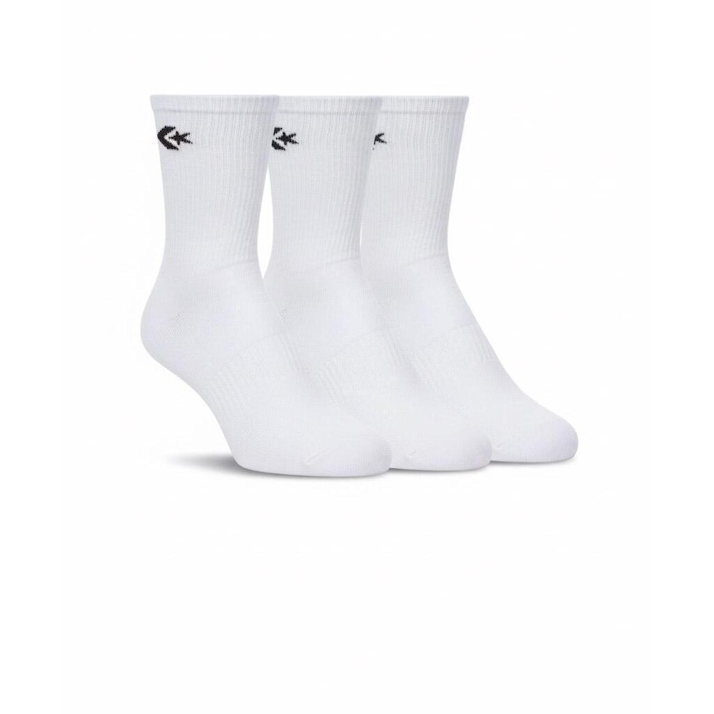 Meia Cano Médio Converse Kit 3 Pares Branco