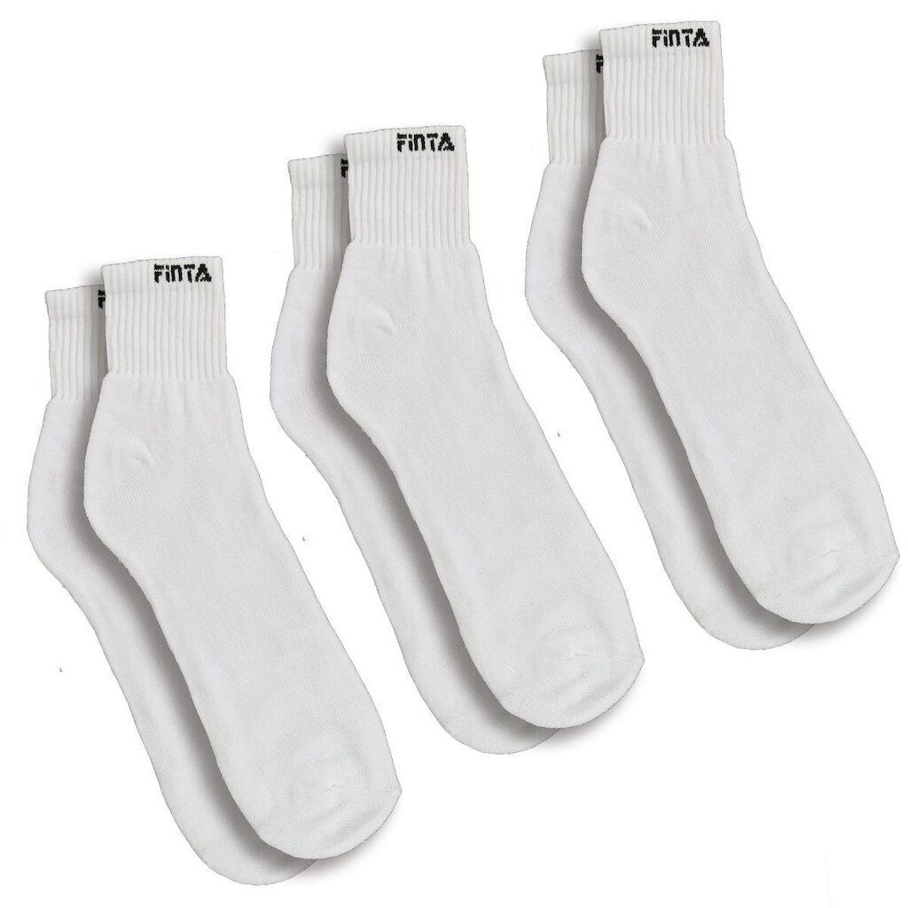 Meia Cano Médio Finta Algodão Branca Kit com 3 Pares