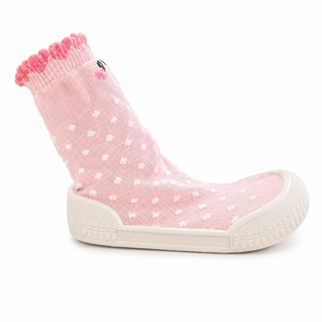Meia com Sola Infantil Menina Pimpolho Ursinha 74285 Rosa