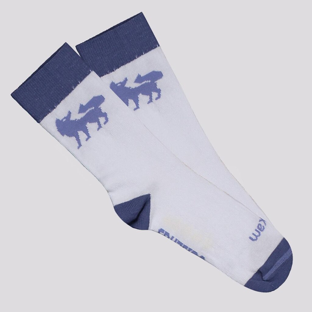 Meia Cruzeiro Casual Juvenil Branca e Azul