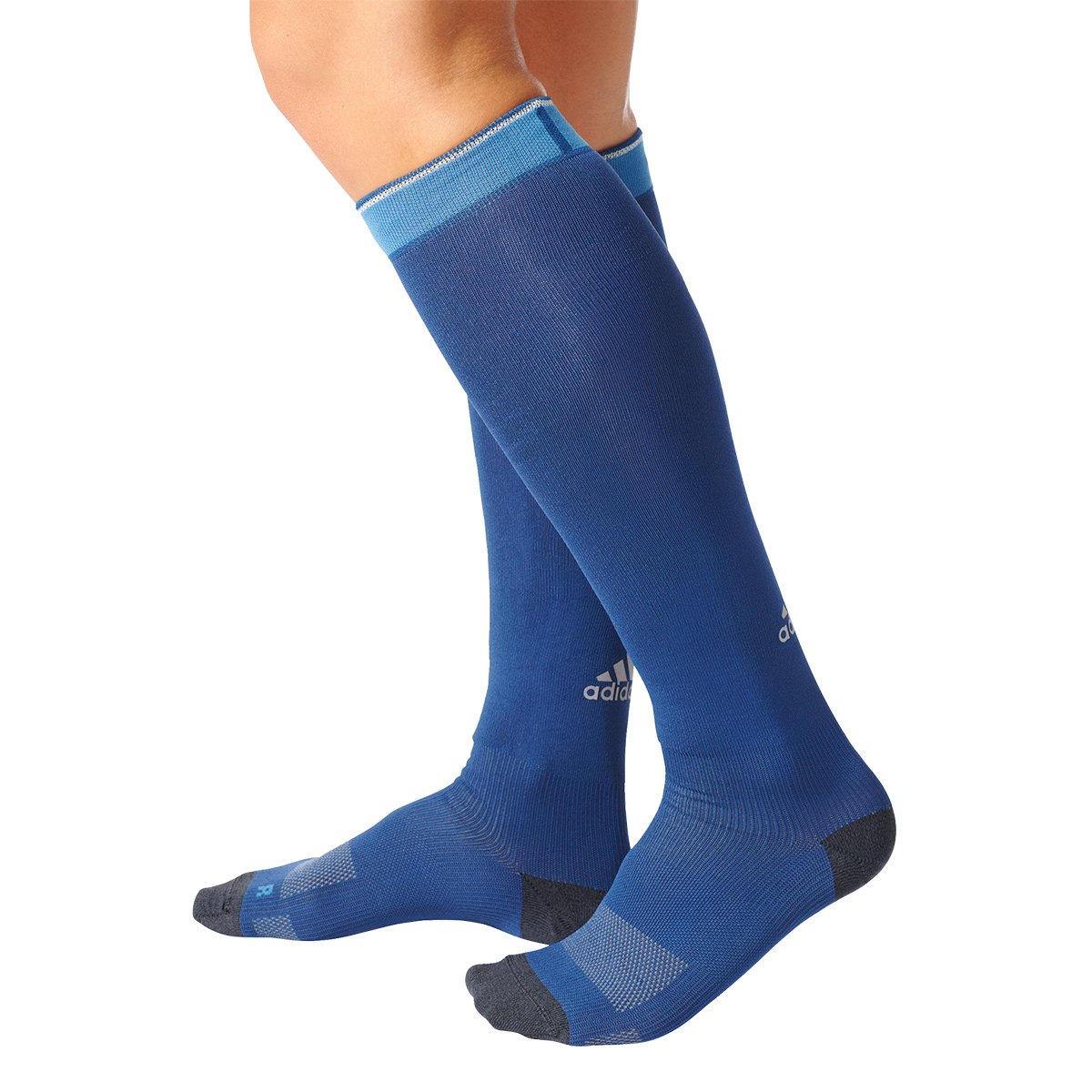 meia adidas cano alto azul