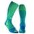 Meia de Compressão PowerSox Dupla Camada T-POWER ME14C Fullsocks - Azul Turquesa+Verde Limão