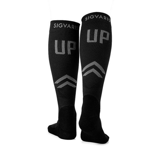 Meia de Compressao UP17 Branca SIGVARIS - Preto Menor preço em Meia de Compressao UP17 Branca SIGVARIS - Preto