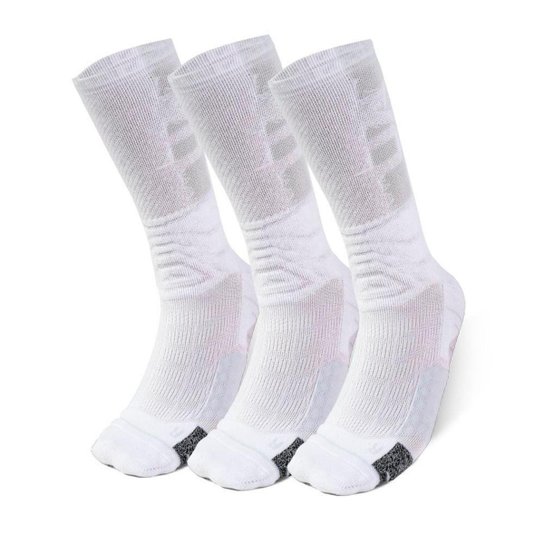 Meia de Treino Unissex Under Armour Playmaker Mid Crew - Branco Menor preço em Meia de Treino Unissex Under Armour Playmaker Mid Crew - Branco