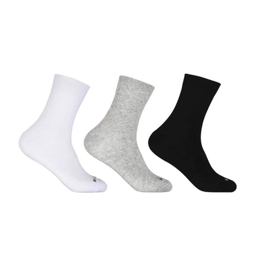 Meia Hoahi Algodão Kit 3 Pares Cano médio