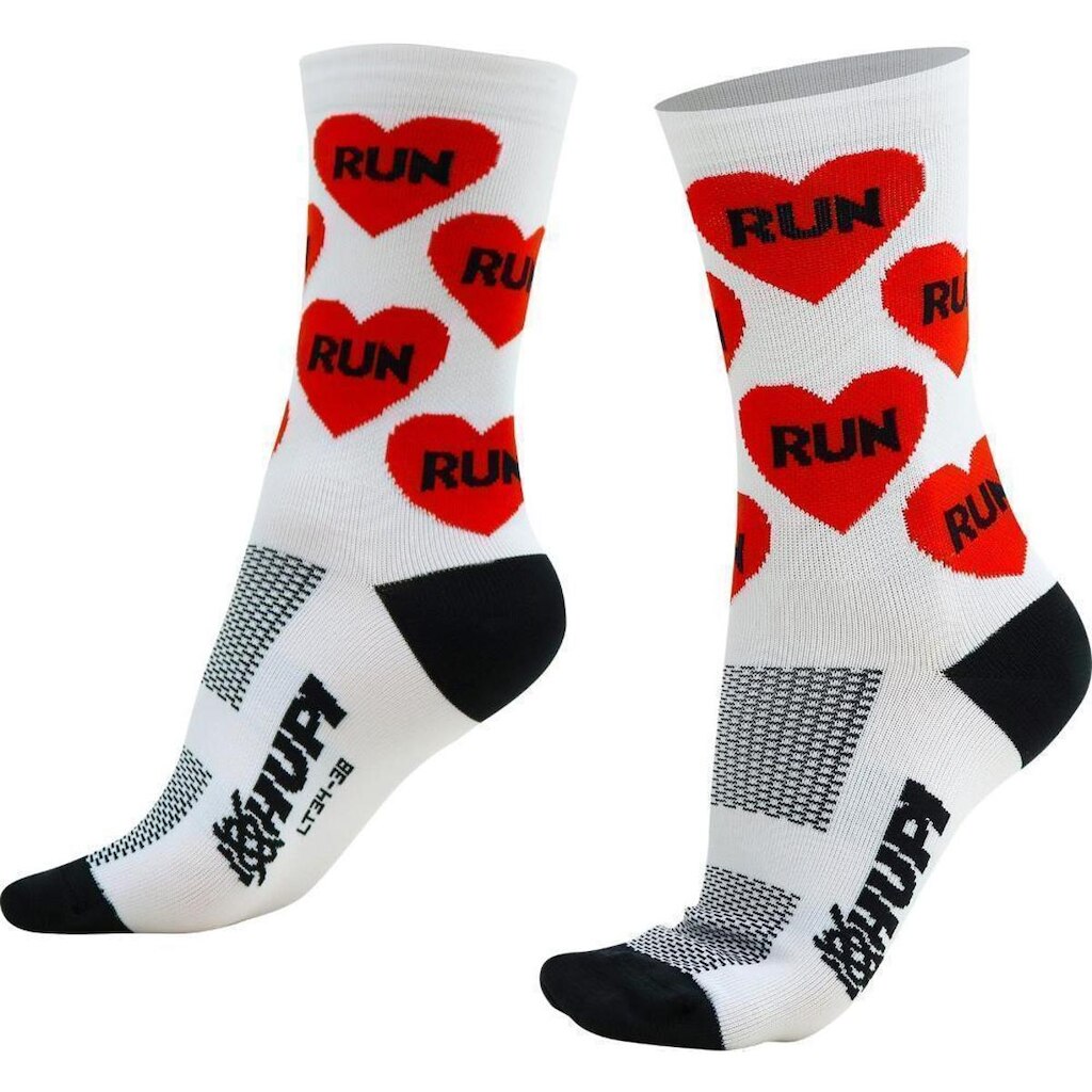 Meia HUPI Love Run Branca - LT para pés menores 34-38