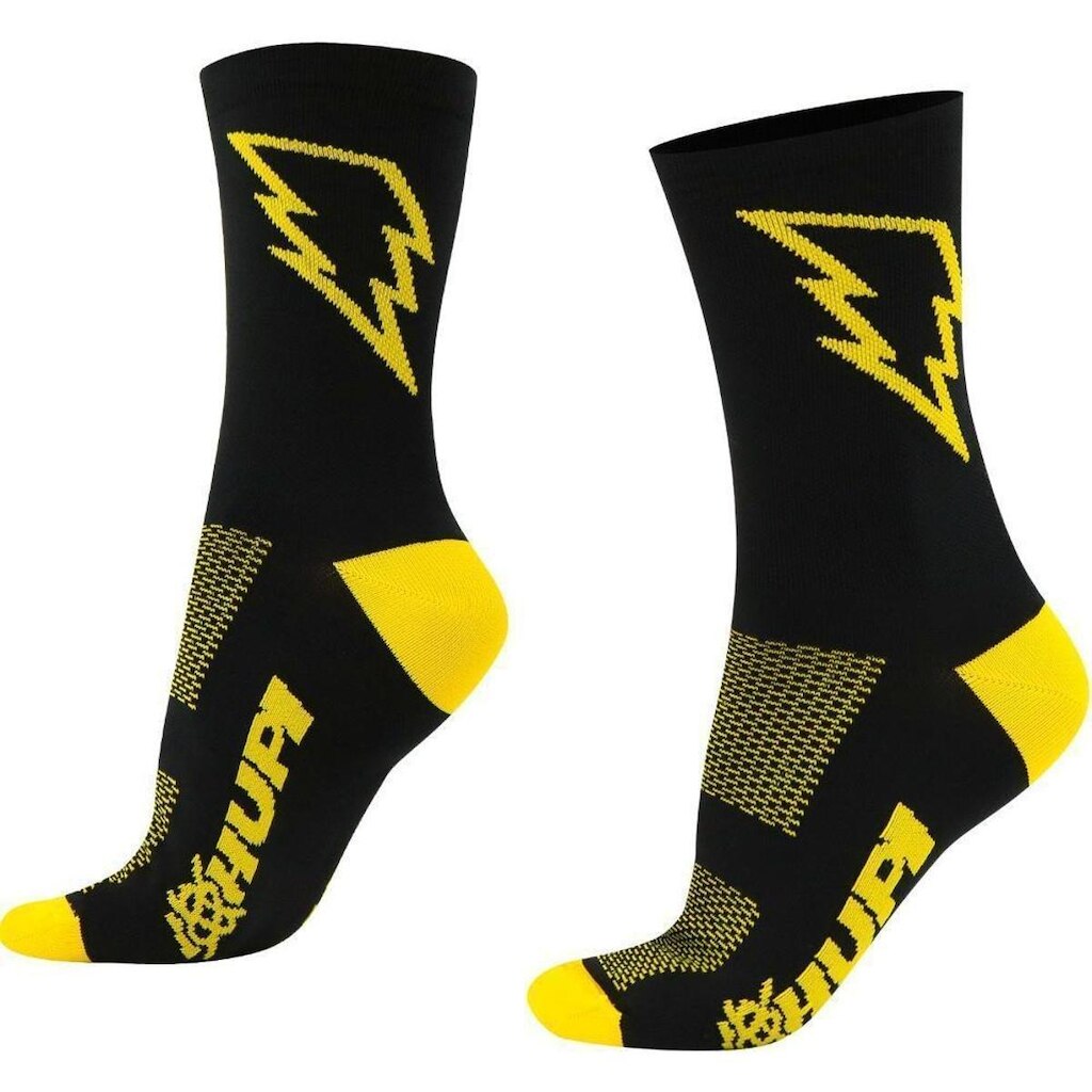 Meia HUPI Raio Preto/Amarelo