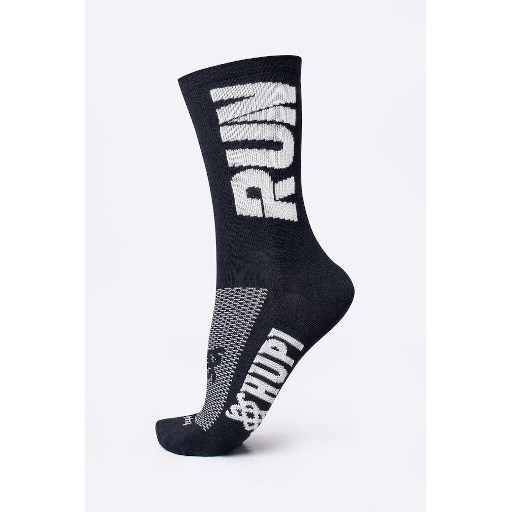 Meia HUPI RUN Preto/Branco - LT para pés menores 34-38