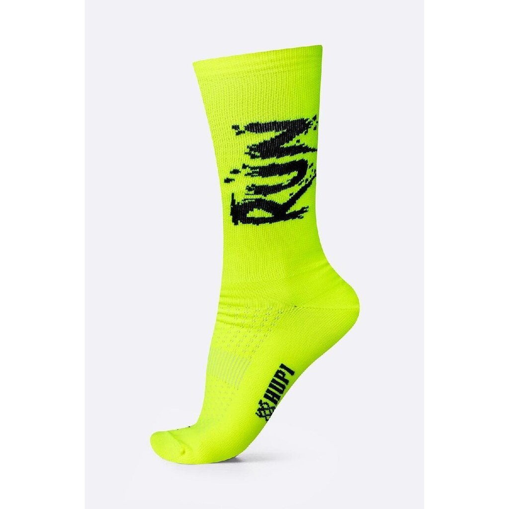 Meia HUPI Run Splash Amarelo Neon Plus 42–46