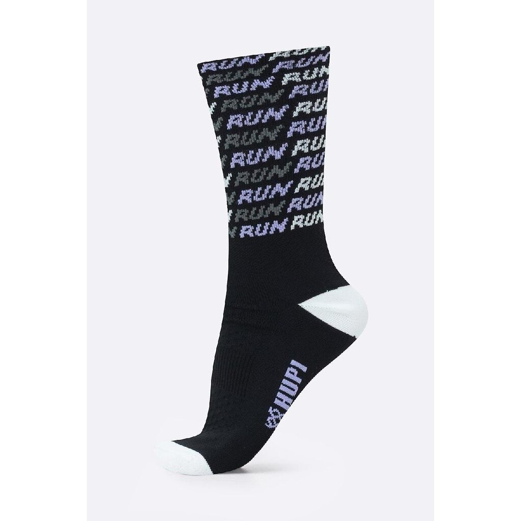Meia HUPI Run Tri Preto e Roxo Pés Menores 34-38