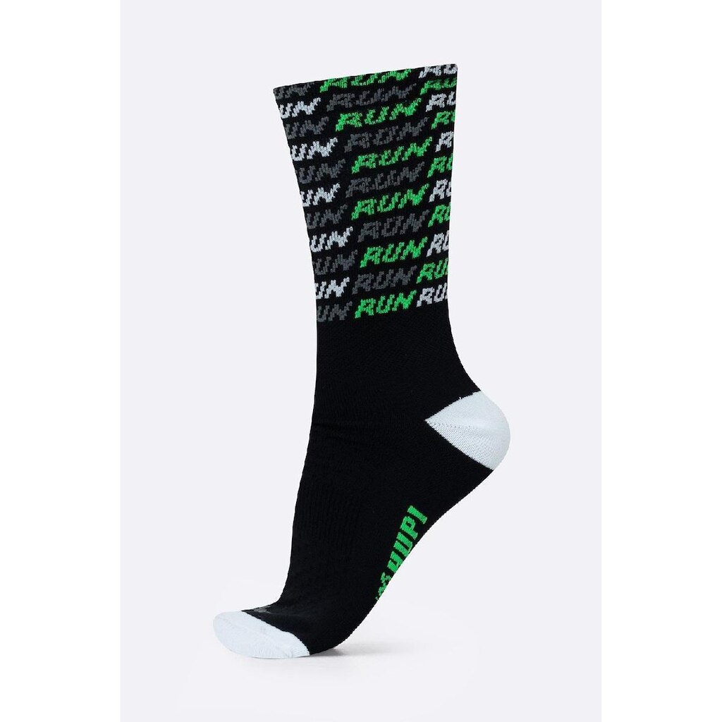 Meia HUPI Run Tri Preto e Verde