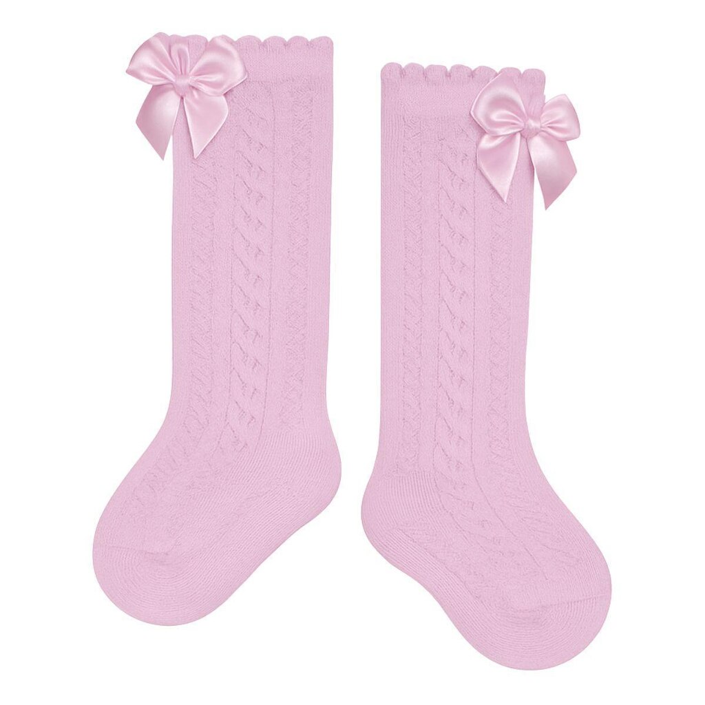 Meia Infantil Bebê 3/4 Texturizada com Laço Selene