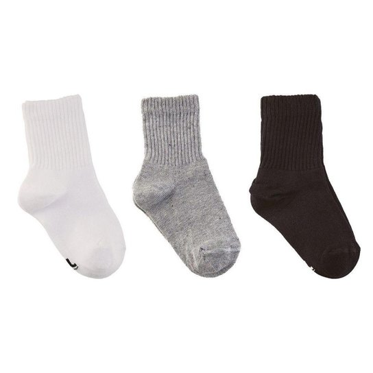 Meia Infantil Lupo Kids Cano Longo Kit c/ 3 Pares - Cinza+Preto Menor preço em Meia Infantil Lupo Kids Cano Longo Kit c/ 3 Pares - Cinza+Preto