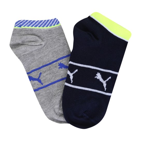 Meia Infantil Puma Cano Sapatilha Kit Com 2 Pares - Cinza+Marinho é ruim? Meia Infantil Puma Cano Sapatilha Kit Com 2 Pares - Cinza+Marinho é boa?