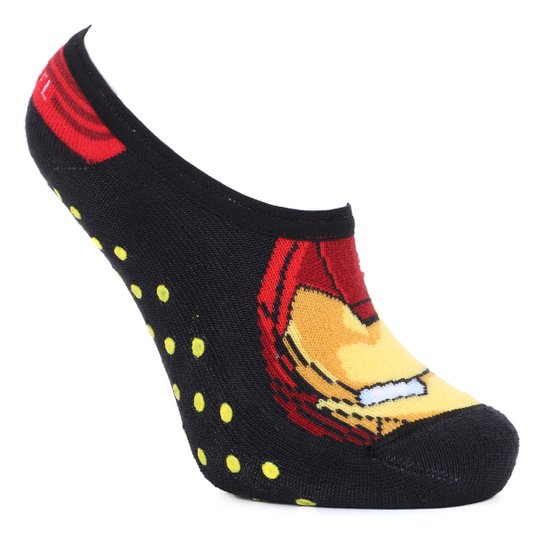 Meia Infantil Sapatilha Lupo Cano Baixo Marvel Vingadores Antiderrapante Masculina - Preto Menor preço em Meia Infantil Sapatilha Lupo Cano Baixo Marvel Vingadores Antiderrapante Masculina - Preto