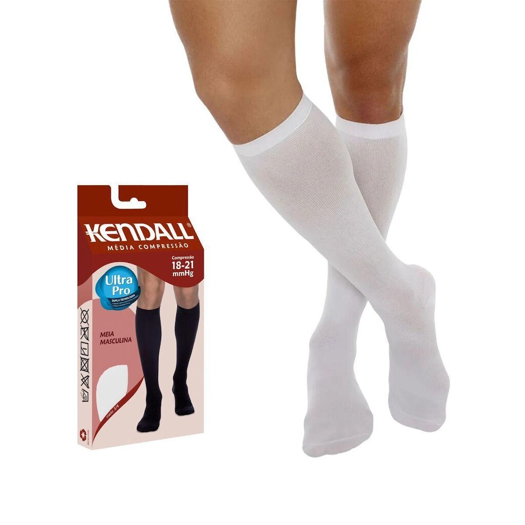 Meia Kendall 3/4 Média Compressão Masculina Marinho - G