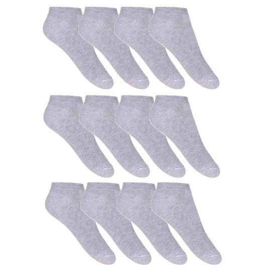 Meia Kit 12 Pares Cano Soquete Sport Algodão Masculina - Cinza Menor preço em Meia Kit 12 Pares Cano Soquete Sport Algodão Masculina - Cinza