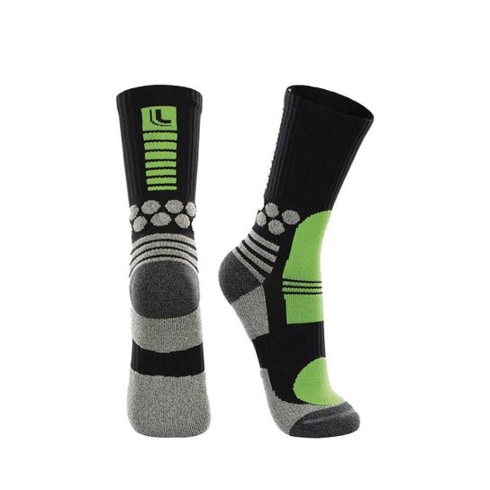 Meia Lupo Cano Longo Performance Fitness - Preto+verde Menor preço em Meia Lupo Cano Longo Performance Fitness - Preto+verde