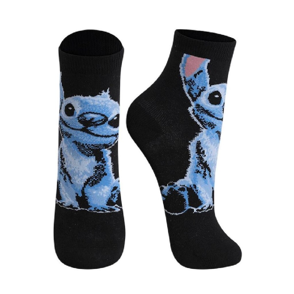 Meia Lupo Stitch - Preto