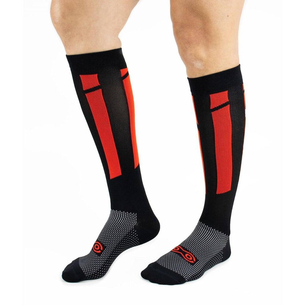 Meia Marcio May Extra Grande Four Red Stripes