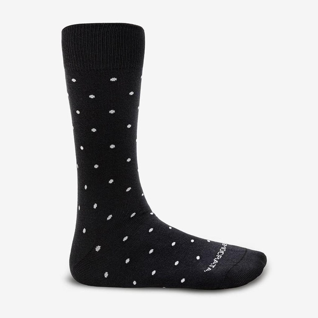 Meia Masculina Cano Longo Algodão Poliamida Preta Poá 33/38