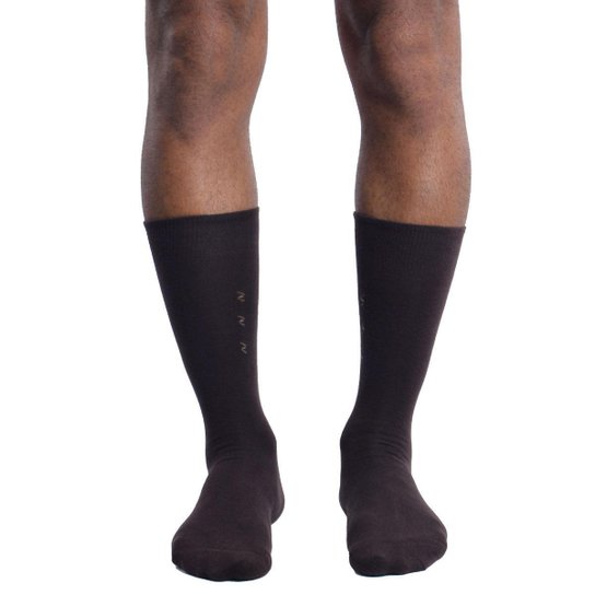 Meia masculina casual cano longo Selene - Marrom Menor preço em Meia masculina casual cano longo Selene - Marrom