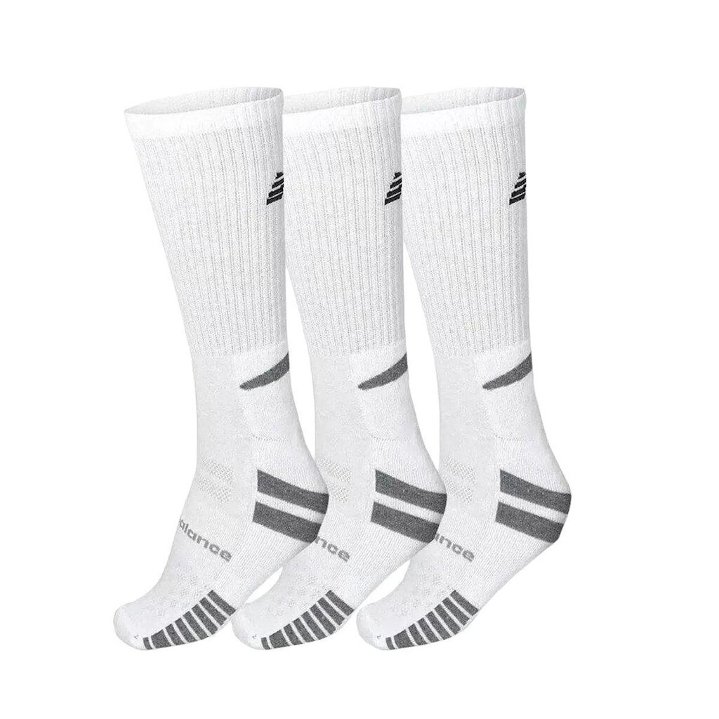 Meia New Balance Cano Longo Pack 3 Unidades Branca